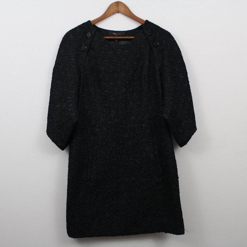 BCBGMaxAzria Black Crinkle Textured Dress